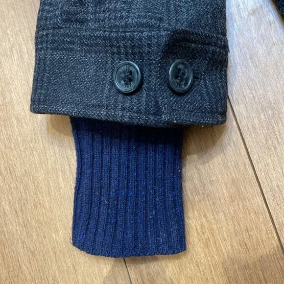 See By Chloe Utility Blazer Jacket Check Hood Knit Wool Varsity Black Navy 4 - Picture 8 of 14